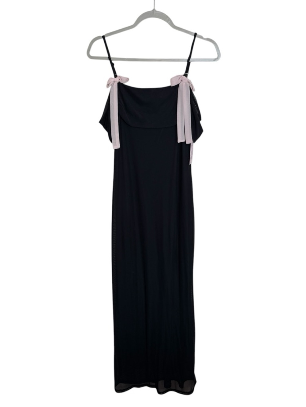 Wild Fable Black Maxi Dress with Pink Tied Bows in front